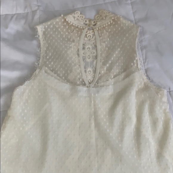 Nanette Lepore cream lace sleeveless top - Picture 4 of 6